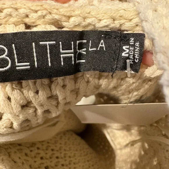 Cream Crochet Mini Dress - Picture 4 of 9